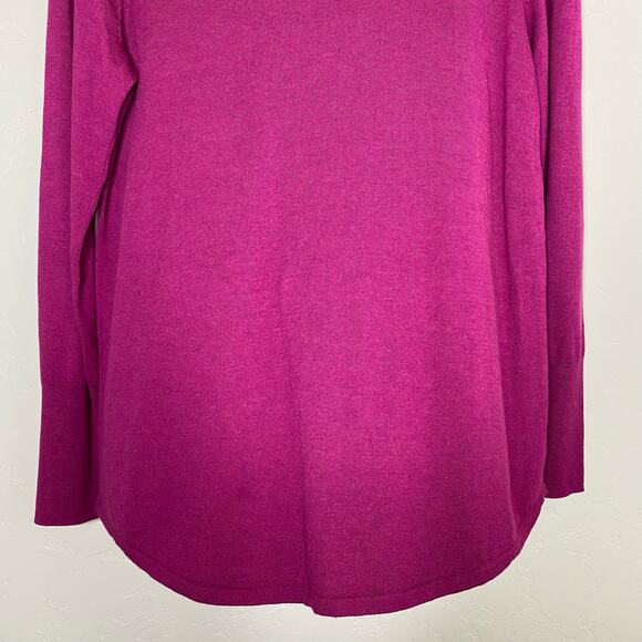 NIC + ZOE Magenta Purple Cotton Blend Turtleneck Sweater Size Medium - Picture 7 of 9